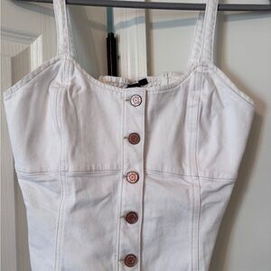 GAP White Elastic Waist Tank Top